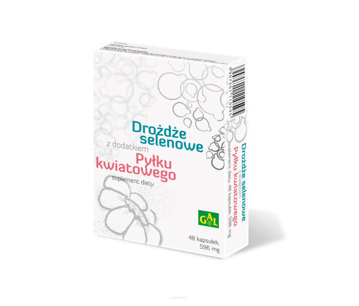 Drożdże selenowe z dodatkiem pyłku kwiatowego 48 kaps.